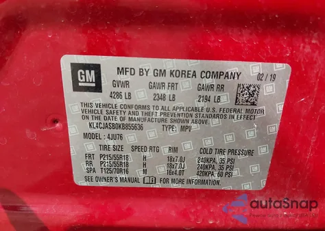 2019 Buick Encore Fwd Preferred z USA, uszkodzony, nr VIN KL4CJASB0KB855636